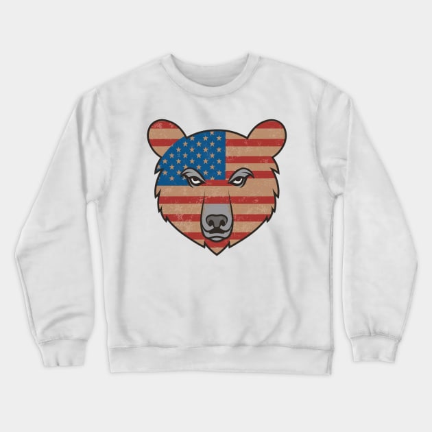 Vintage american grizzly bear Crewneck Sweatshirt by Spaceboyishere